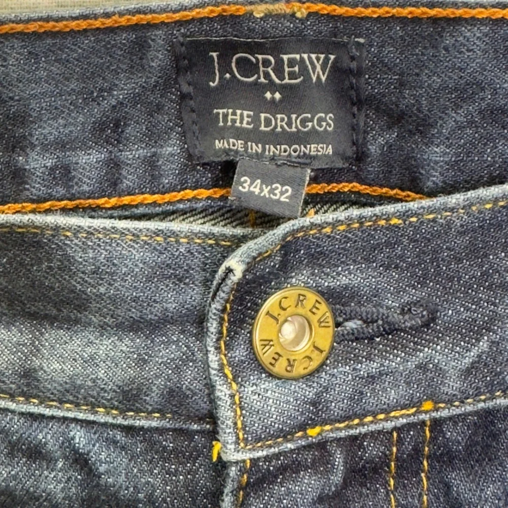 J.Crew The Driggs Men's Slim Fit Dark Wash Denim Jeans Classic Cotton Size 34x32
